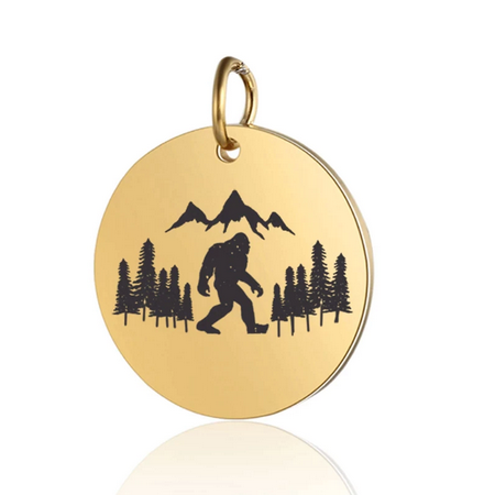 Strolling Bigfoot Emblem Neckllace (Gold or Silver)