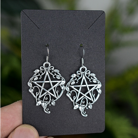 Witch Pentagram Vines Earrings