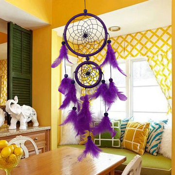 Purple Feather Dreamcatcher Type B - Handmade