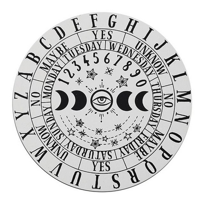 Wooden Pendulum Board with Moon Stars For Divination - White