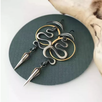 Serpent Crescent Earrings