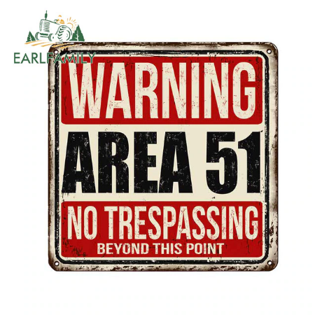 Area 51 Warning - 2 Decal