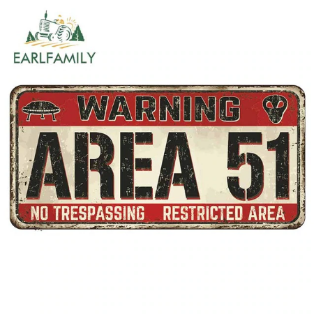 Area 51 Restricted Area - 2 Decal