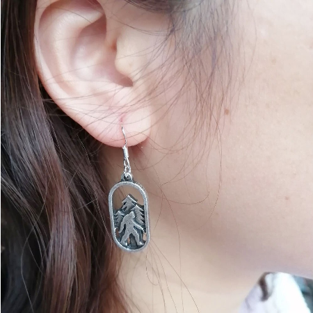 Walking Bigfoot Dangle Earrings