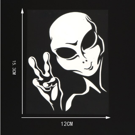 Peace Sign Alien Decal
