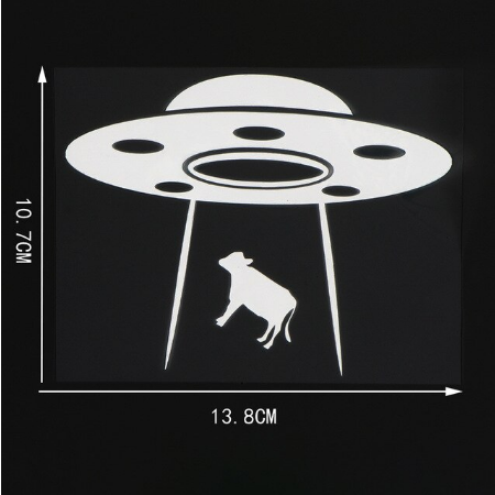 Cow UFO Abduction Decal