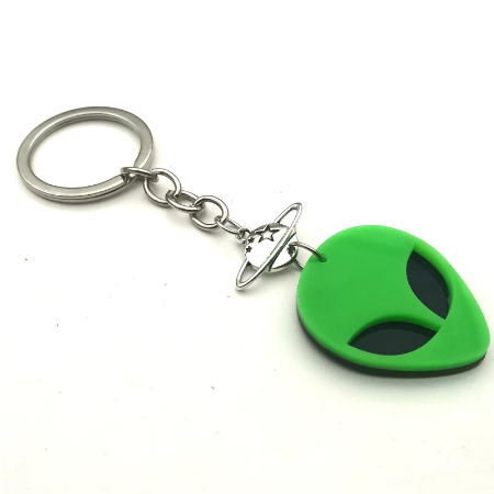Green Alien Resin Keychain
