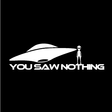 7" You Saw Nothing UFO Decal / Sticker