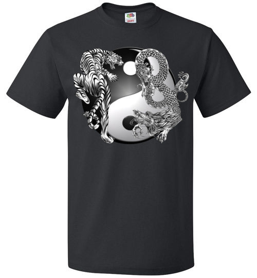 Yin Yang Tiger Gragon T-Shirt (Small-6XL)