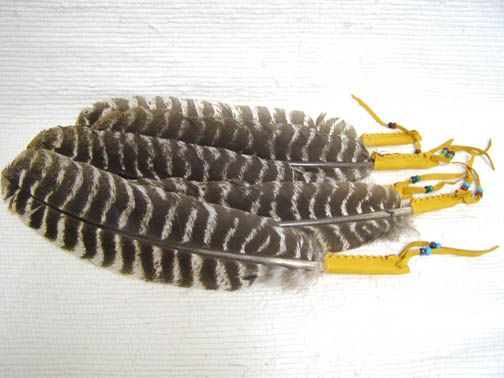 Native American Made Sacred Prayer Feather Leather Base